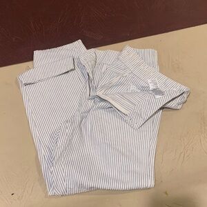 American Eagle Outfitters Blue and White Striped Straight Leg Pants